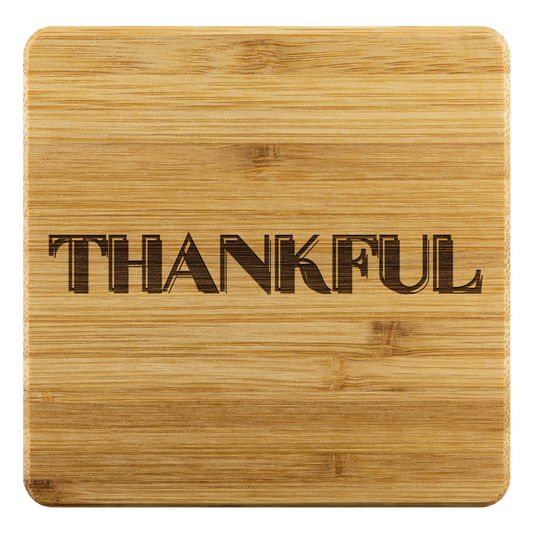 Bamboo "Thankful" Coasters (Sets of 4)