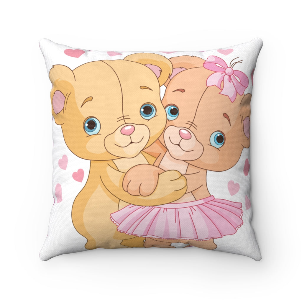 Spun Polyester Square Pillow -Little girls' room throw pillow