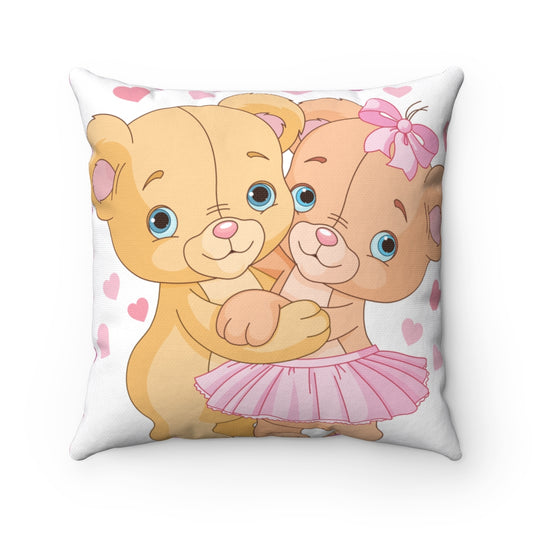 Spun Polyester Square Pillow -Little girls' room throw pillow