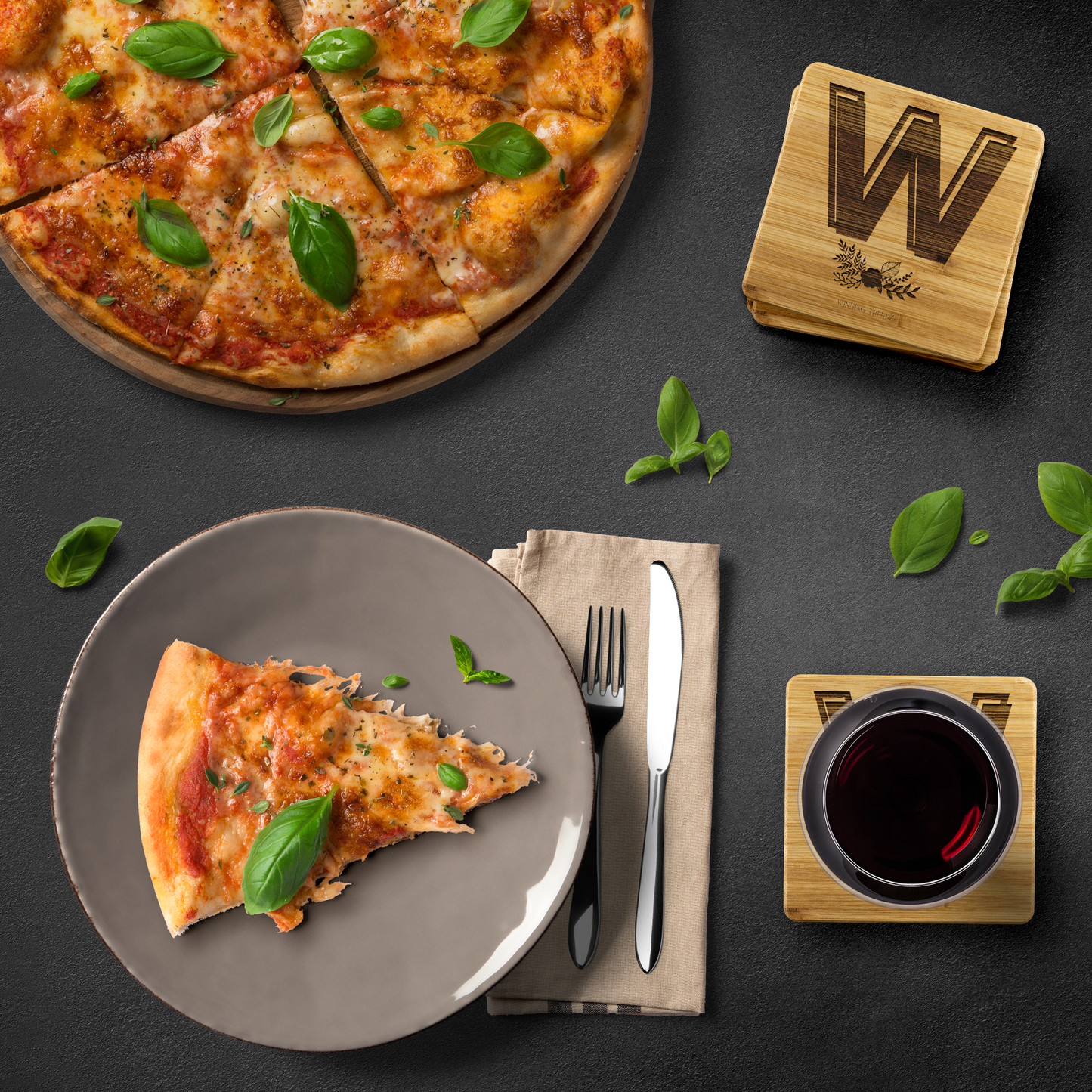 Bamboo "W" Coasters (Sets of 4)