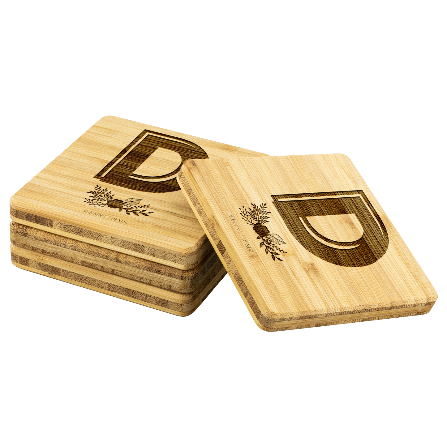 Bamboo "D" Coasters (Sets of 4)