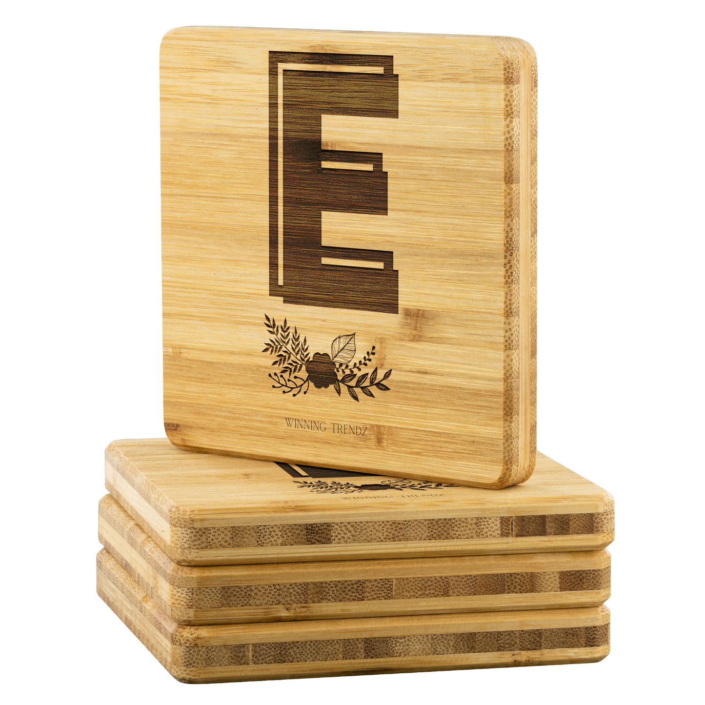 Bamboo "E" Coasters (Sets of 4)