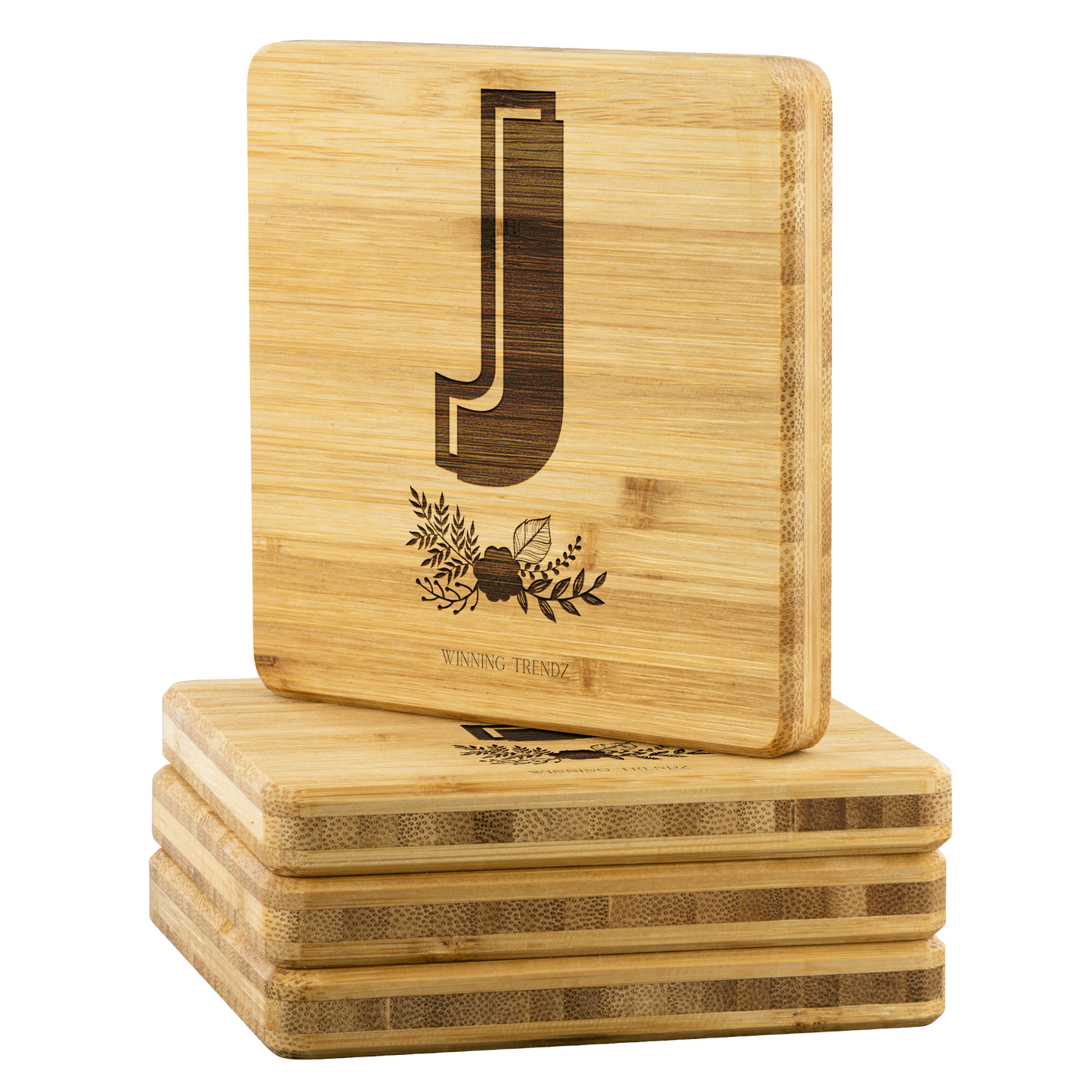 Bamboo "J" Coasters (Sets of 4)