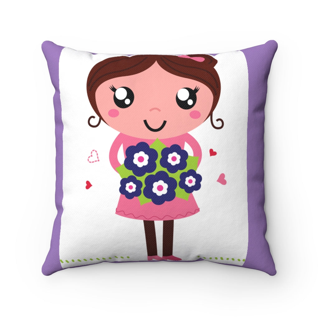 Pretty Little Girl Square Pillow