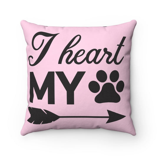 I Heart My Dog Throw Pillow