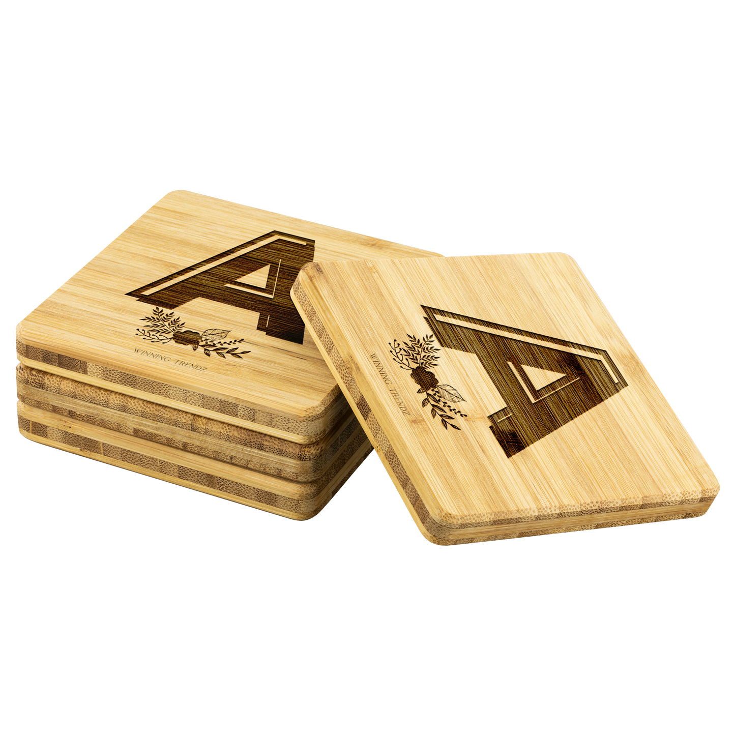 Bamboo "A" Coasters (Sets of 4)