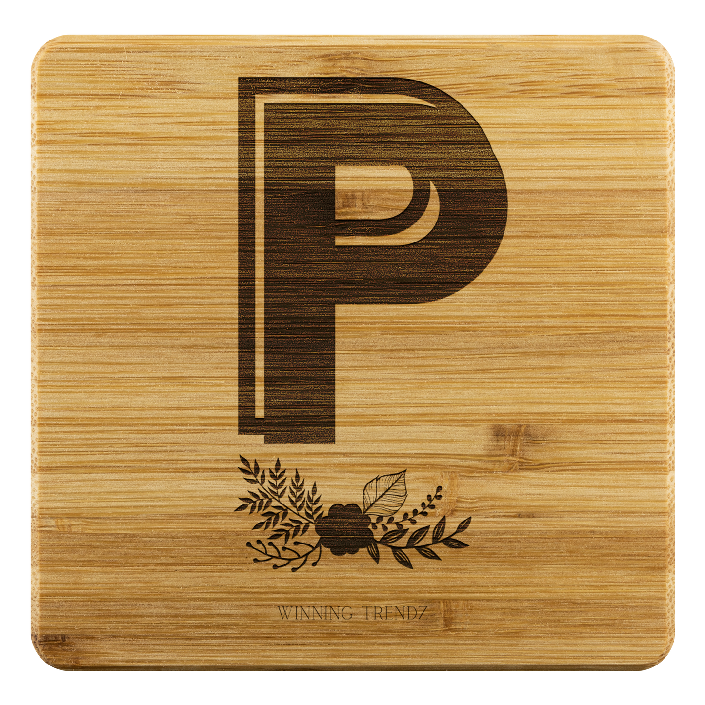 Bamboo "P" Coasters (Sets of 4)