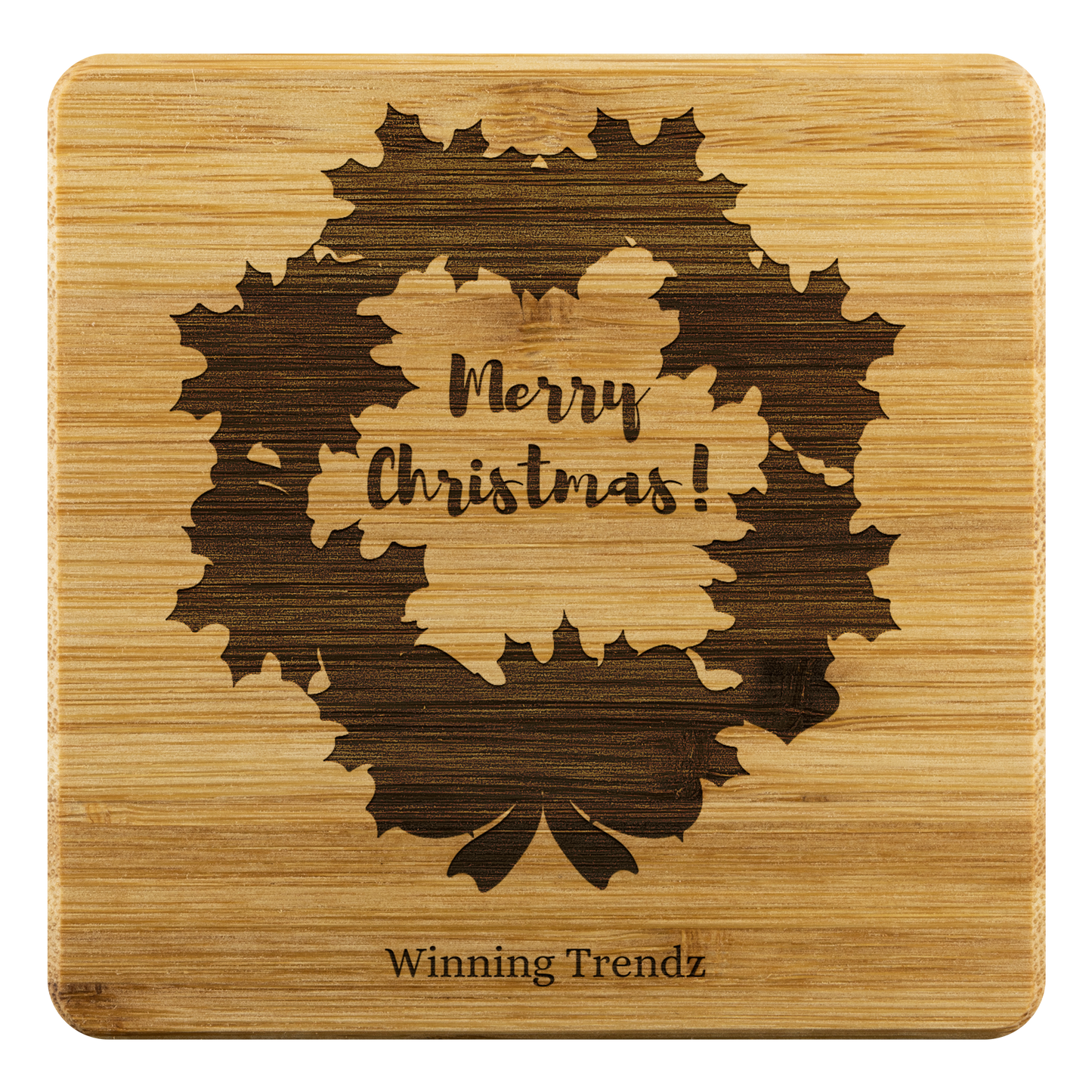 Bamboo Merry Christmas Coasters (Sets of 4)