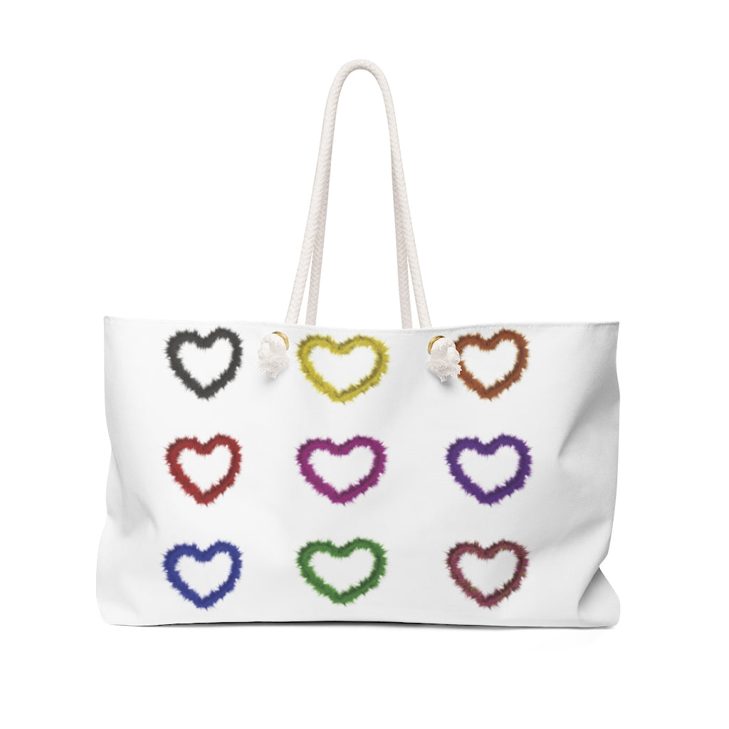 Multi Colored Heart Weekender Bag