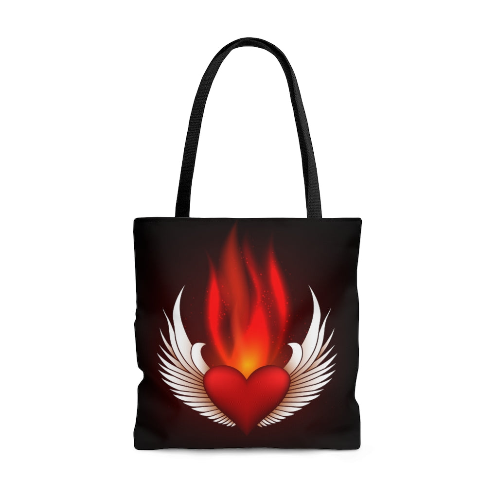 Fiery Heart Tote Bag