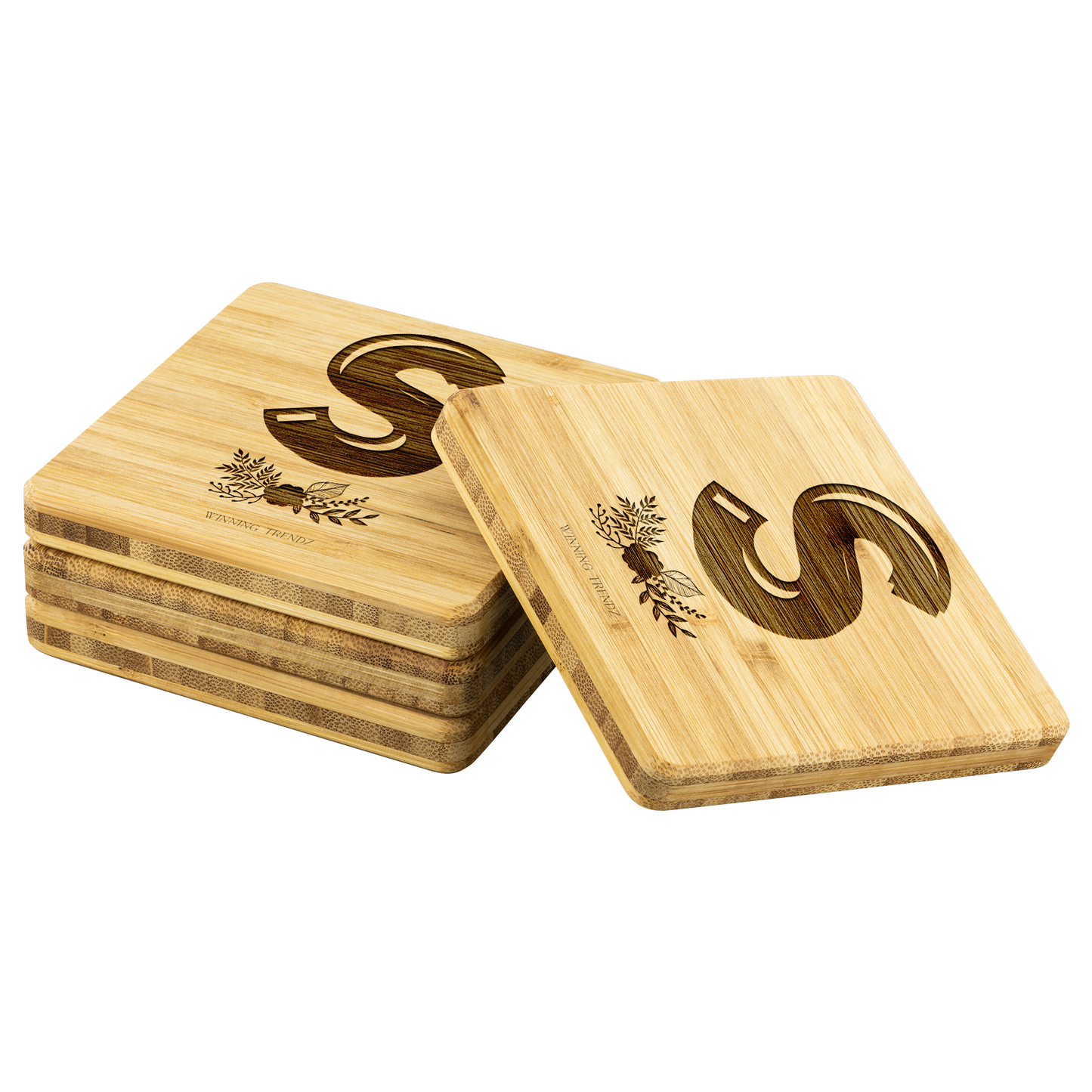 Bamboo "S" Coasters (Sets of 4)