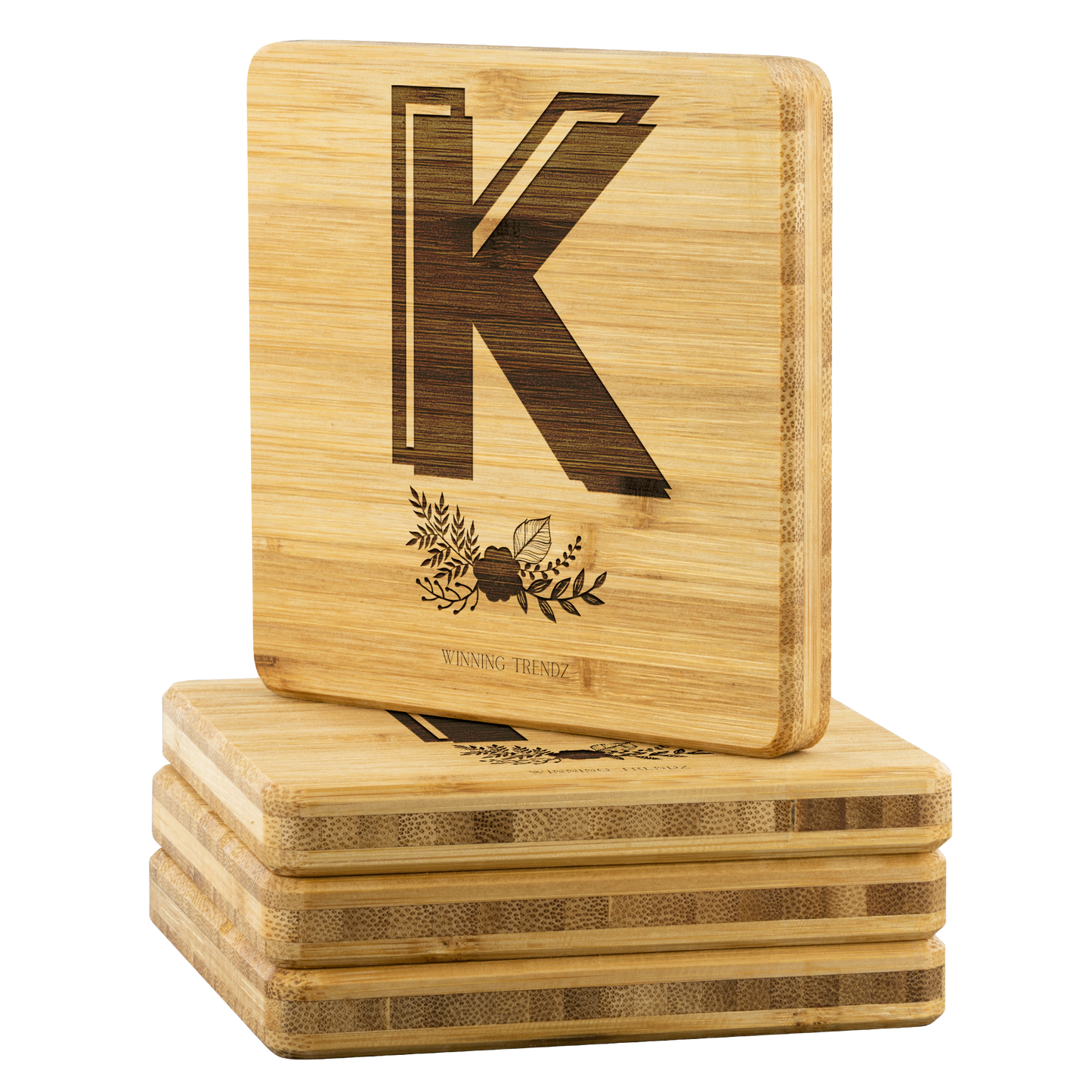 Bamboo "K" Coasters (Sets of 4)