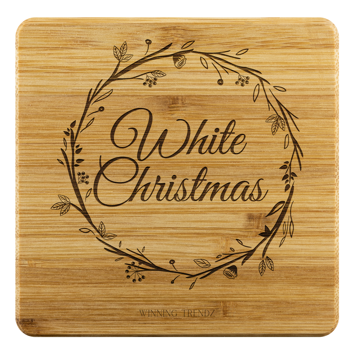 Bamboo "White Christmas" Coasters (Sets of 4)