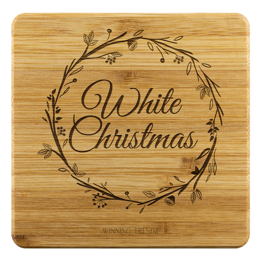 Bamboo "White Christmas" Coasters (Sets of 4)