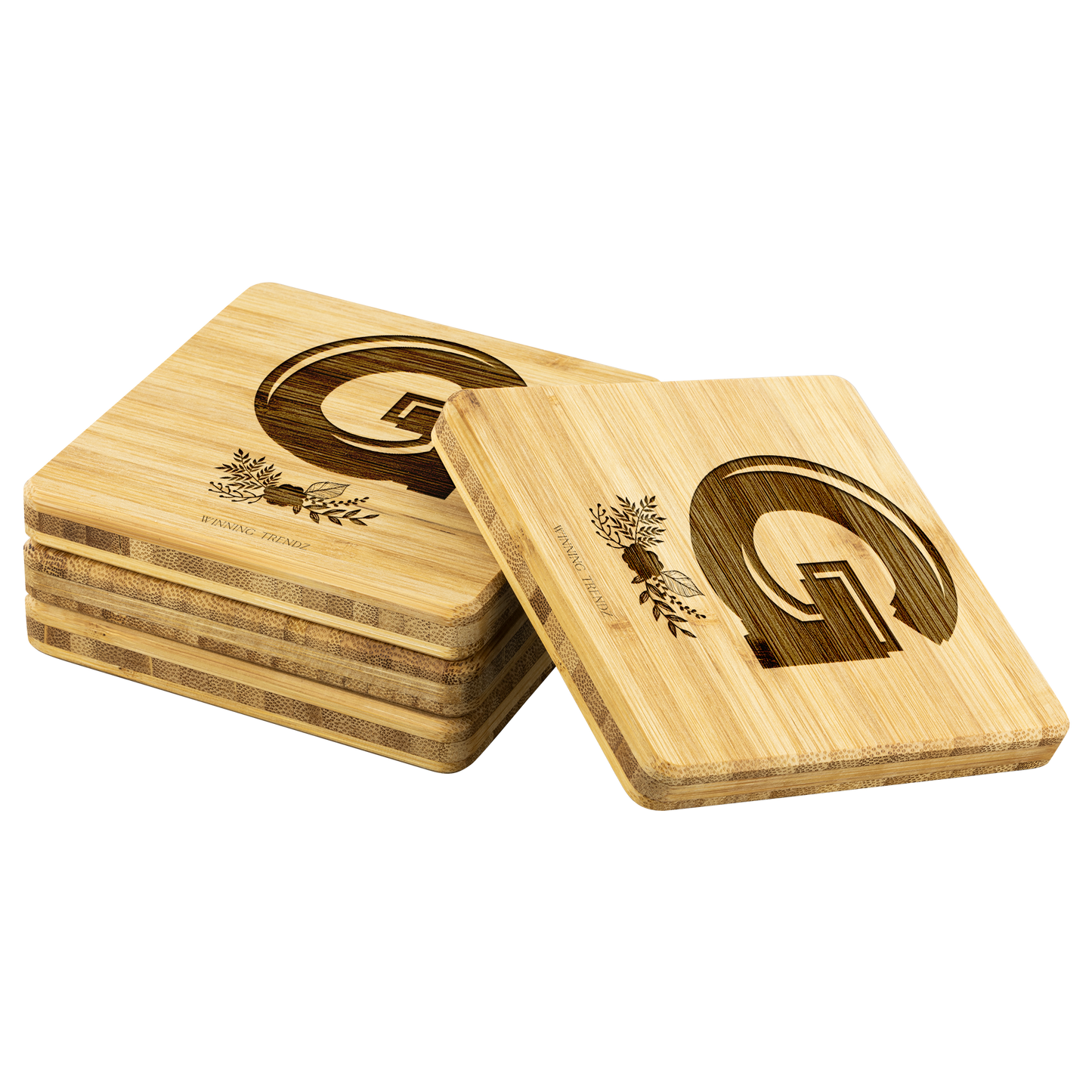 Bamboo "G" Coasters (Sets of 4)