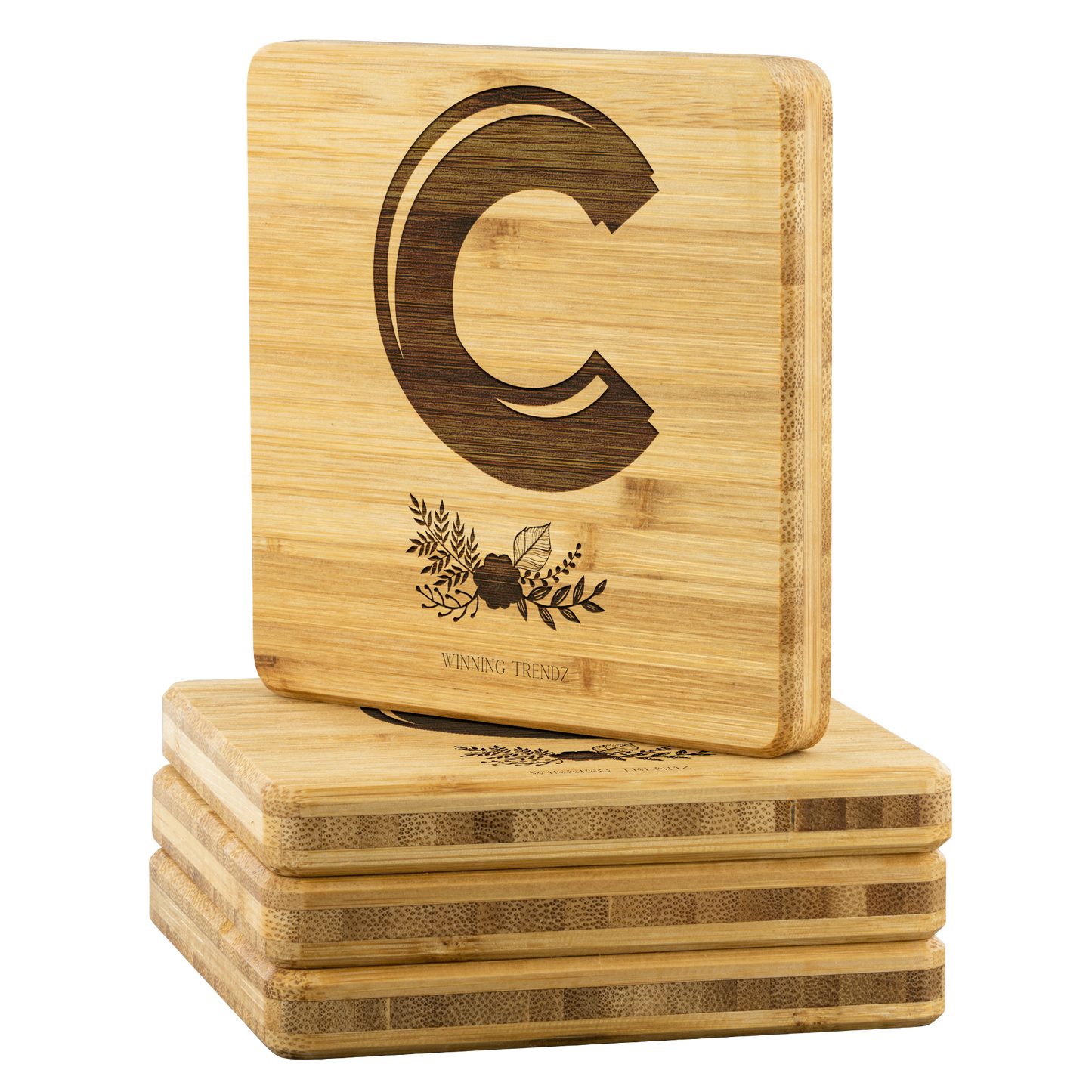 Bamboo "C" Coasters (Sets of 4)