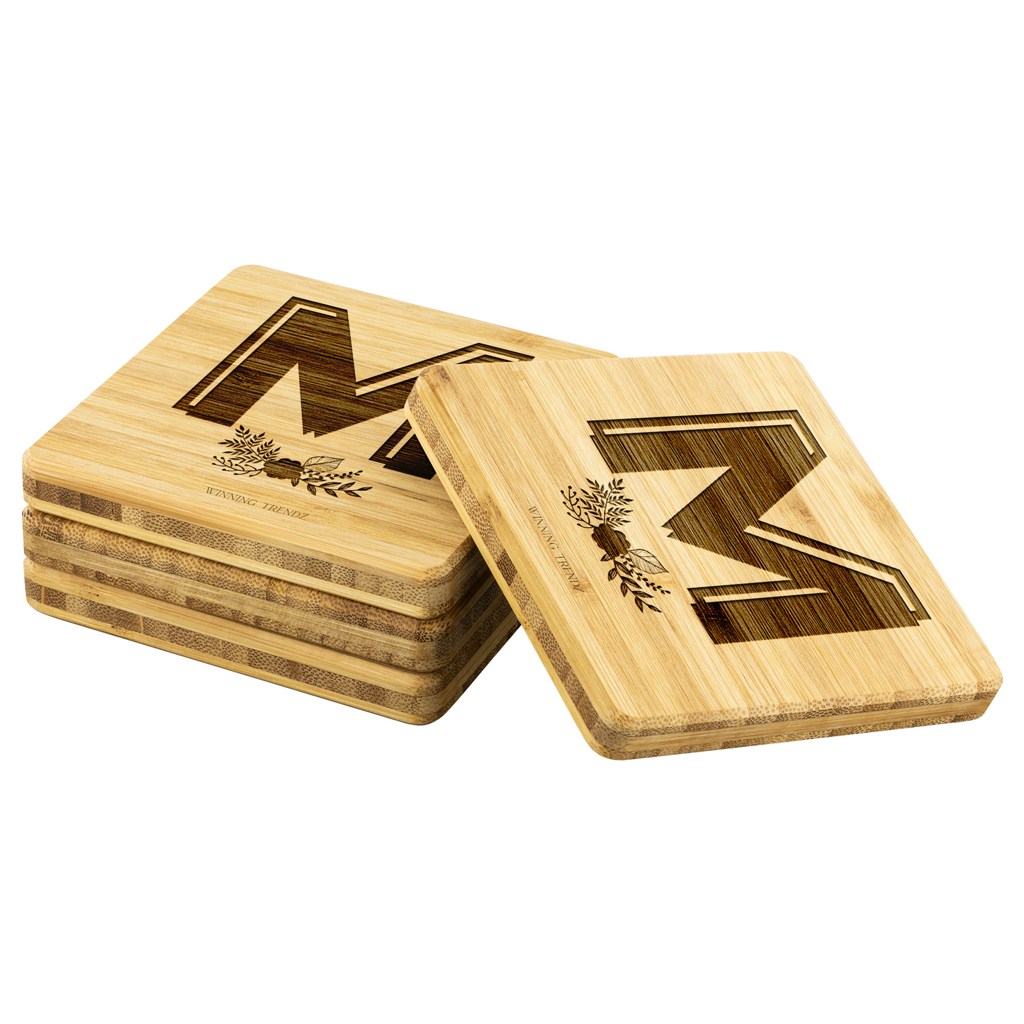 Bamboo "M" Coasters (Sets of 4)