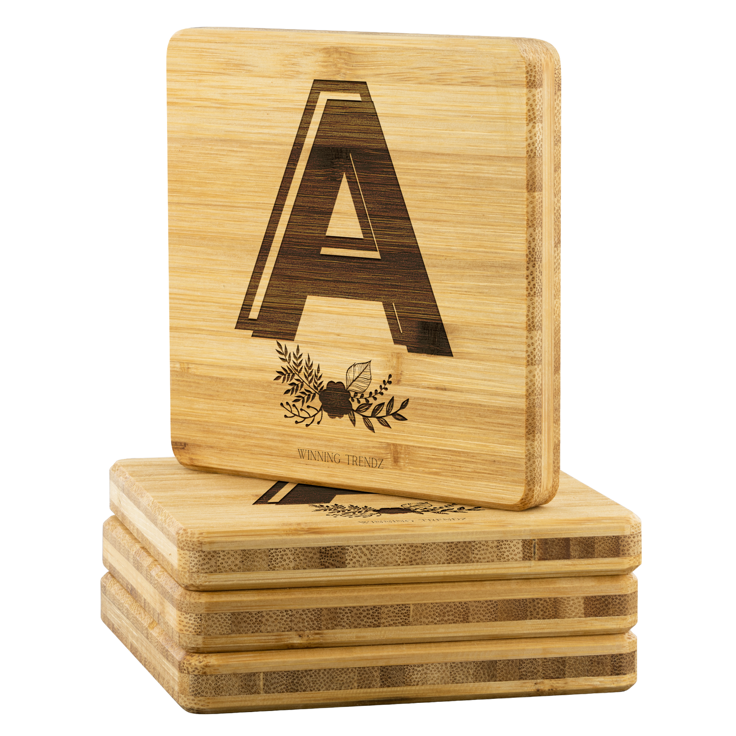 Bamboo "A" Coasters (Sets of 4)