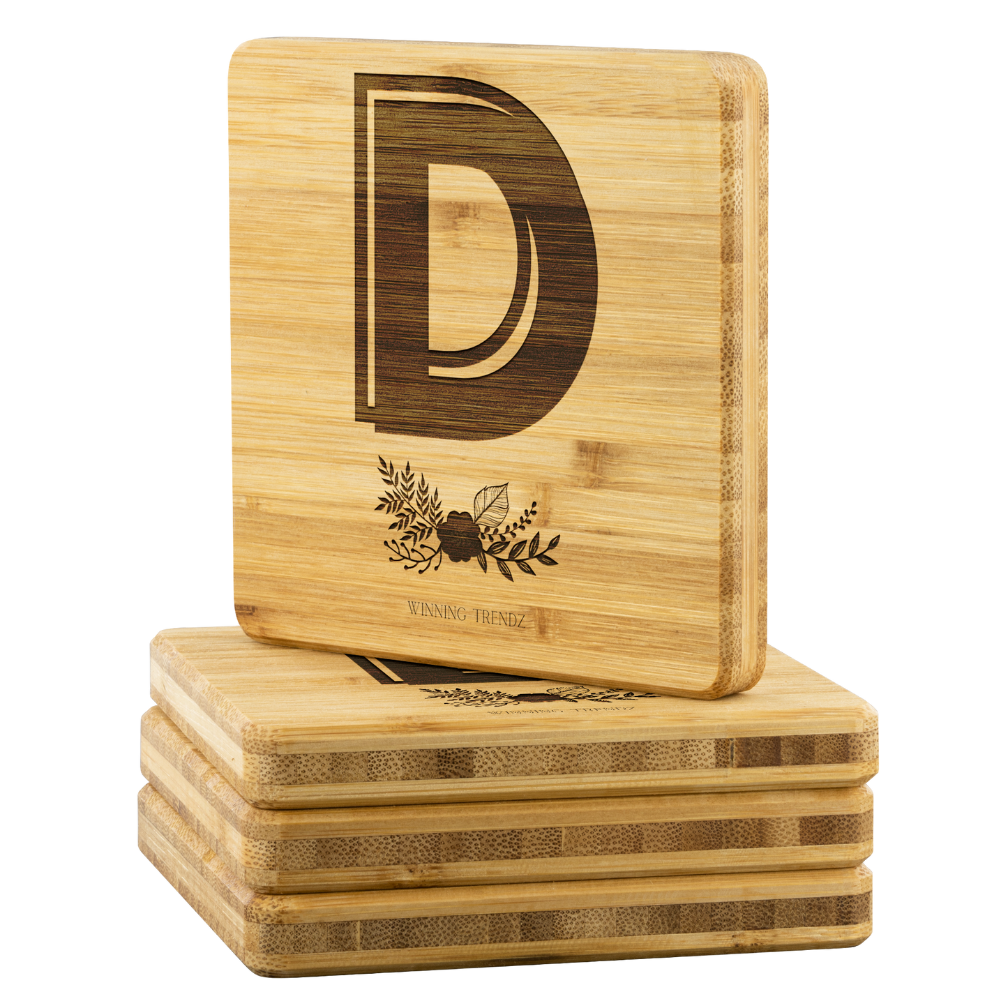 Bamboo "D" Coasters (Sets of 4)