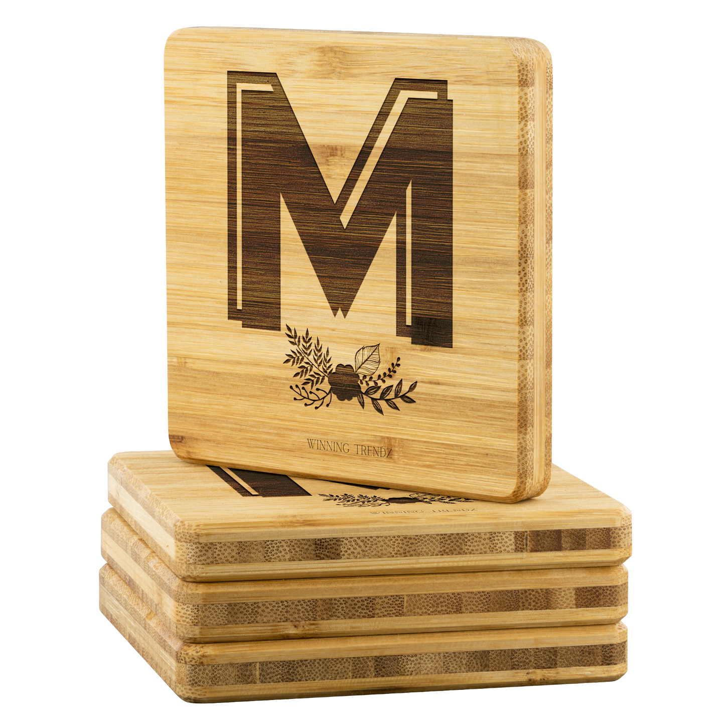 Bamboo "M" Coasters (Sets of 4)